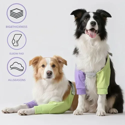 Miniatura 2 de Coderas para perros, rodilleras, tratamiento de callos para heridas, patas delanteras para dejar de lamer, perros medianos y grandes, L, color morado