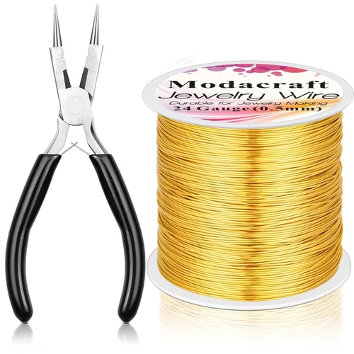 Miniatura 17 de Alambre de plata de calibre 20 para hacer joyas con alicates 4 en 1 Modacraft de 82 pies, alambre para manualidades de 0.8mm, alambre de cobre