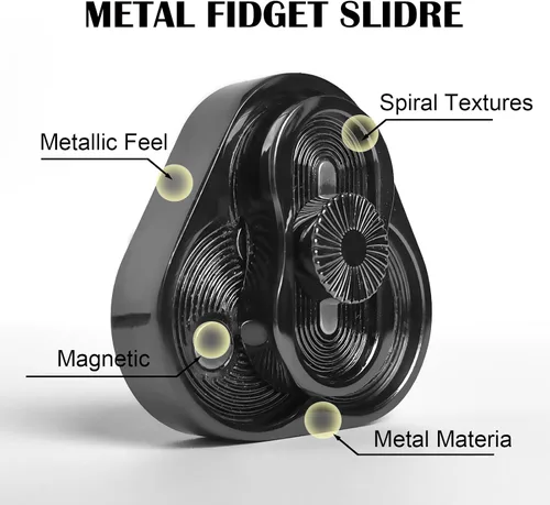 Miniatura 3 de YANZHE Juguete deslizante magnético triangular, juguetes de metal EDC para adultos, alivio del estrés y la ansiedad, oficina (negro)