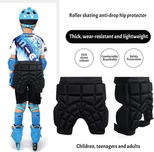 Miniatura 5 de Protección de cadera para niños y adolescentes, almohadillas gruesas de EVA 3D, pantalones cortos acolchados con almohadilla de impacto para esquí