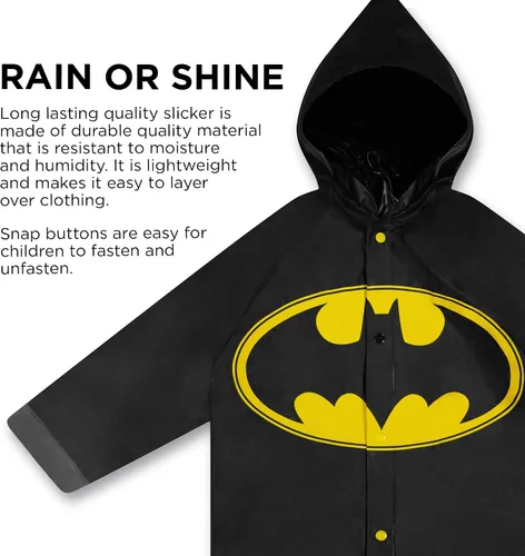 Miniatura 7 de DC Comics Paraguas y Slicker, Batman o Superman, juego de ropa de lluvia para niños de 2 a 7 años