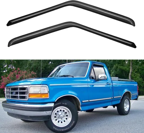 Visores para ventanas y protectores contra la lluvia para Ford F150 de cabina estándar 1980-1996, Deflectores de viento y protectores para ventanas