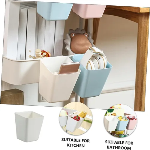 Miniatura 5 de Cabilock Gabinete de baño Puerta de almacenamiento Cesta montada en la pared Pequeño Contenedor de almacenamiento colgante Artículos diversos Caja
