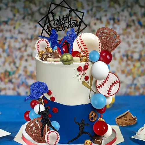 Miniatura 4 de Decoraciones de Pastel de Béisbol Suministros de Decoración de Fiesta Temática Deportiva Decoraciones de Pastel Temático de Béisbol Adorno