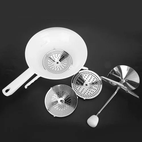 Miniatura 8 de Molino de alimentos de acero inoxidable con 3 discos de molienda, molino rotatorio de alimentos para salsa de tomate, puré de manzana, puré de papas