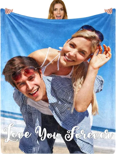ShineSand envía al día siguiente, cobija personalizada con texto de foto - impresa en EE. UU., cobijas con fotos personalizadas, regalos de Navidad