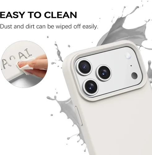 Miniatura 124 de GUAGUA Funda compatible con iPhone 17 Pro Max de 6.9 pulgadas, silicona líquida, goma de gel suave, delgada, forro de microfibra delgada