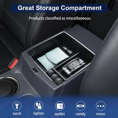 Miniatura 4 de RUNROAD Bandeja organizadora de consola central mejorada compatible con Ford Ranger 2019-2023 XL XLT Lariat, soporte para monedas, caja