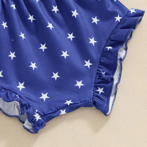 Miniatura 11 de Conjunto de camiseta y pantalones cortos para bebé niña del 4 de julio, camiseta y pantalones cortos para el Día de los Caídos