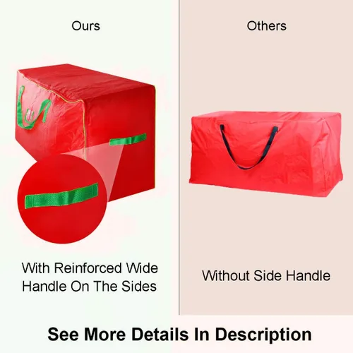 Miniatura 4 de TQS Bolsa de almacenamiento para árbol de Navidad – Se adapta a árbol artificial de Navidad de hasta 7.5 pies – Caja de árbol de Navidad