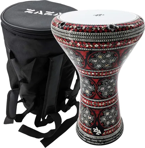 Miniatura 10 de La Darbuka Doumbek egipcia de madre de perla de 17.5" de Zaza Percussion (Orquídea Azul)