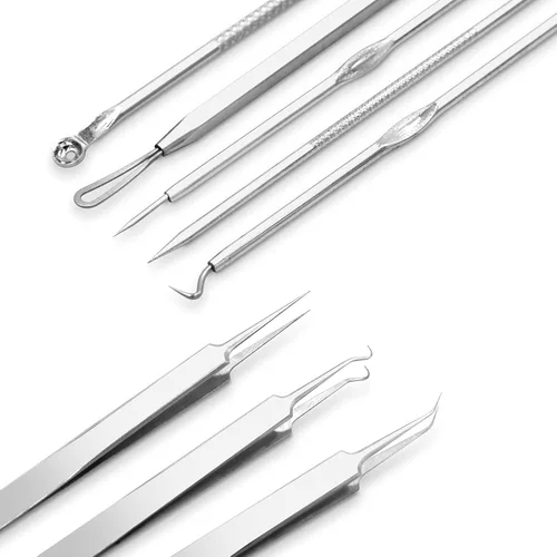 Miniatura 6 de Dr.Pedi Kit de herramientas para eliminar puntos negros, para eliminar espinillas, para acné, extractor de espinillas, aguja facial, clip