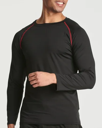 Miniatura 4 de Real Essentials Paquete de 4 camiseta de compresión de manga larga para hombre para clima frío (disponible en tallas grandes y altas)