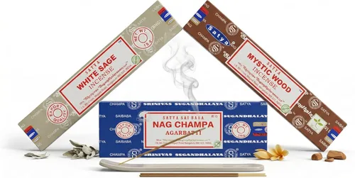 Miniatura 3 de Satya Sai Baba Nag Champa Agarbatti, 250 gramos de varillas de incienso enrolladas a mano de alta calidad para purificación, relajación
