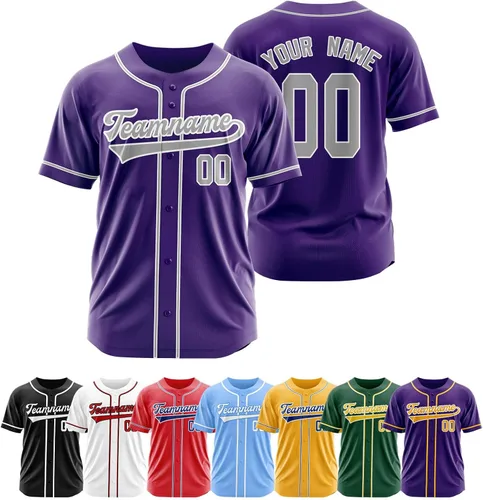 Miniatura 24 de Camiseta de béisbol personalizada, camisetas de béisbol con número de nombre personalizado, camisas de béisbol uniformes personalizadas