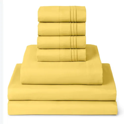 Miniatura 37 de Mellanni Juego de Sábanas Split King - Colección Icónica de 7 Piezas para Ropa de Cama, (Incluye 4 Fundas de Almohada), Bolsillo Profundo de 16 1394