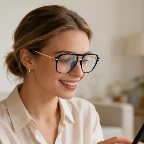 Miniatura 2 de Dollger Lentes de bloqueo de luz azul para mujer, estilo aviador de gran tamaño, lentes de computadora que protegen tu visión, elegantes y saludables