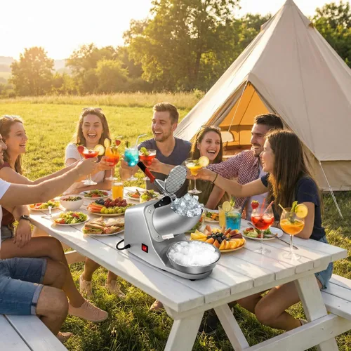 Miniatura 8 de ZENY Trituradoras de hielo eléctricas 300W 2000r/min con hoja de acero inoxidable Máquina de cocina para hacer cono de nieve de hielo afeitado