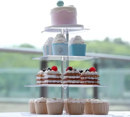 Miniatura 11 de Efavormart - Soporte para decoración de postres de 2 niveles de 18 pulgadas para cumpleaños, Navidad, fiesta, boda