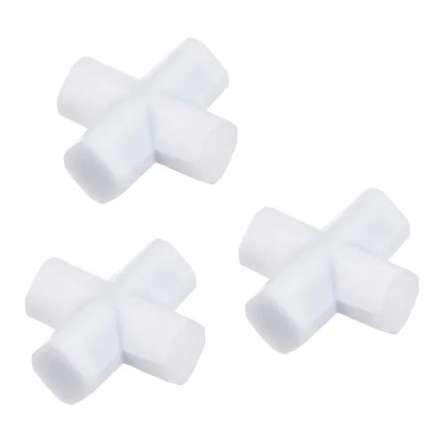 MECCANIXITY Agitador magnético mezclador barra de agitación 20 mm (0.79 ") forma de cruz PTFE recubrimiento imán blanco para laboratorio 3 piezas