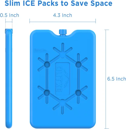 Miniatura 2 de OUTXE Paquetes de hielo para fiambrera - Paquetes de congelador ultradelgados reutilizables - Paquetes de enfriamiento duraderos
