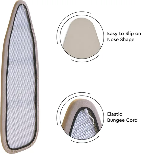 Miniatura 7 de Encasa XO Funda y Almohadilla para Tabla de Planchar 54"x15" - Cubierta de Tabla de Planchar Grande de Fieltro de 4mm con Acolchado - Resistente al