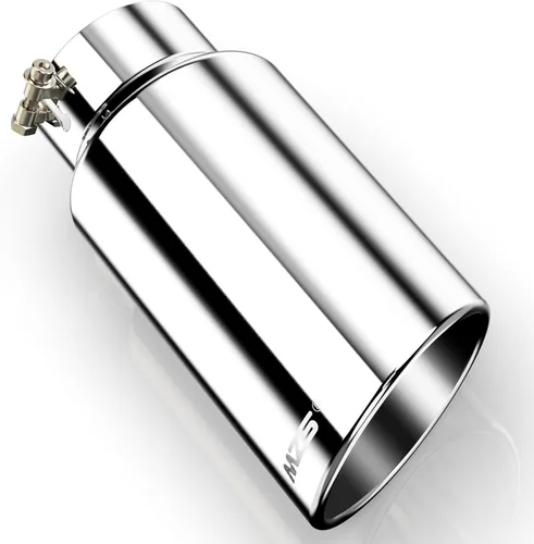 Miniatura 9 de MZS punta de escape, acero inoxidable 5" entrada 8" salida 38,1 cm longitud tubo de escape universal corte de ángulo inclinado