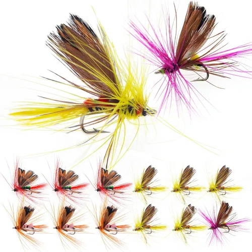 Miniatura 8 de Poppers de Pesca con Mosca Moscas Secas de Pesca con Mosca Señuelos de Pesca en Superficie Moscas Popper para Lubina Señuelos de Insectos Cebo D