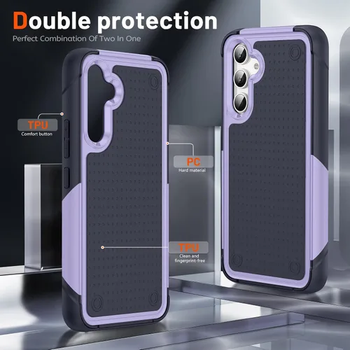 Miniatura 149 de Jeylly Compatible con Samsung Galaxy A22 5G Funda, Funda Samsung A22 5G con 2pcs protectores de pantalla de vidrio templado