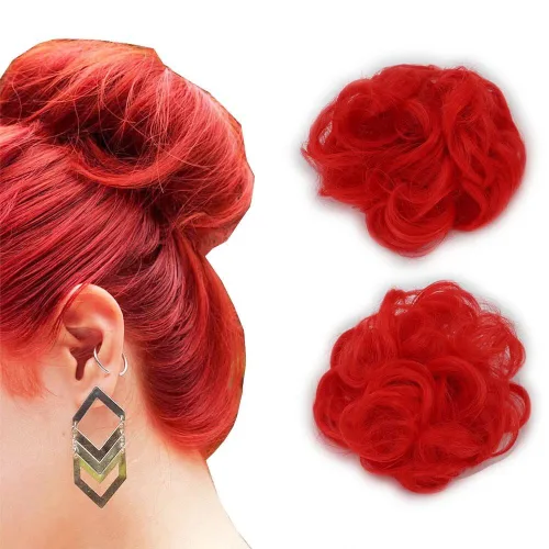 Miniatura 21 de 2 extensiones de cabello ondulado y grueso para mujer, de color negro natural, fibra sintética resistente al calor, para belleza, fiestas, uso
