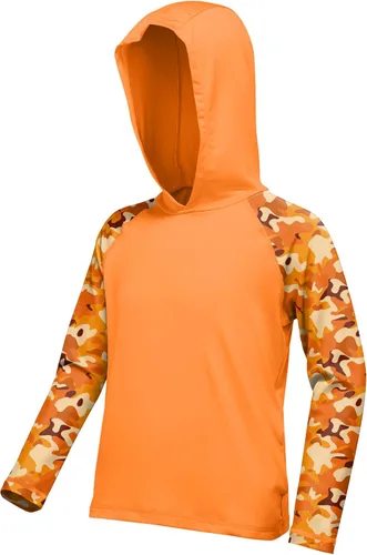Miniatura 28 de Sudadera con capucha para niños, protección solar UPF 50+, manga larga, protección solar UV, camisa de pesca para niños y jóvenes, camisas de agua