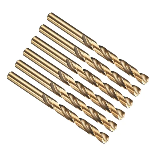 Miniatura 229 de PATIKIL Broca Jobber de 0.039 in, vástago recto M35 cobalto 5% acero de alta velocidad 135° acabado dorado para metal duro de acero inoxidable - 2