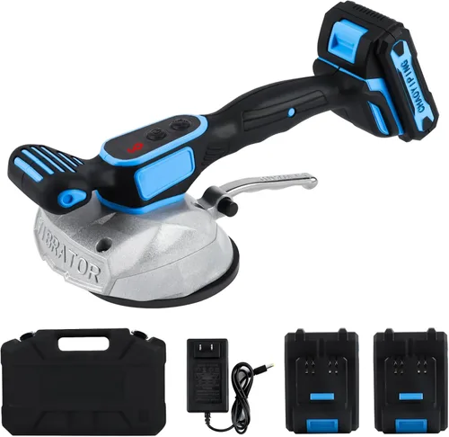 Herramienta de instalación de máquina de vibración de azulejos, ventosa YSJWAER para nivelar vibrador de mano de 6 velocidades 21V 12000mAh