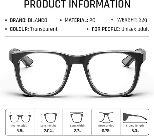 Miniatura 2 de DILANCO Gafas de seguridad transparentes con protectores laterales para mujeres y hombres, resistentes a la niebla y a los arañazos, protección UV