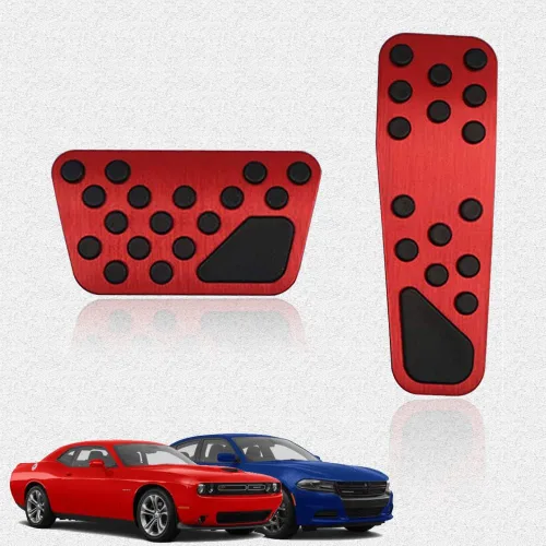 Miniatura 19 de Great-luck Fundas de pedal de acelerador de gas de aleación de aluminio, antideslizantes, sin perforación, kit de accesorios de 2 piezas/juego Rojo