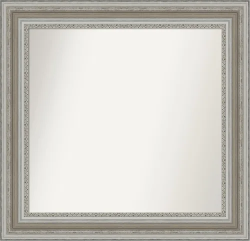 Miniatura 223 de Amanti Art Espejo de baño plateado para sobre el fregadero, 26 x 26 pulgadas, espejo cuadrado de plata antigua, marco de madera tradicional mediano