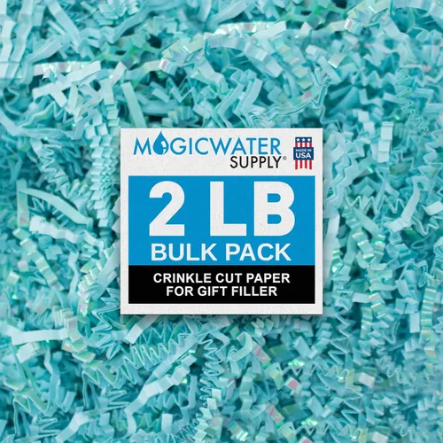 Miniatura 8 de MagicWater Papel de Corte Ondulado para Cestas de Regalo - 2LB - Blanco y Dorado - Perfecto para Relleno de Papel Triturado, Relleno de Cestas