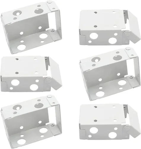 Miniatura 8 de Waziaqoc 4 soportes para persianas, 2.5 pulgadas, color blanco, de perfil bajo, soportes de montaje para barandillas de ventana, tamaño exterior