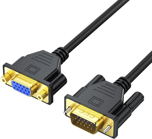 Cable de extensión VGA de 3 pies, cable VGA macho a hembra de 3 pies de 15 pines (no 9 pines), extensor SVGA HD15 para monitor adaptador de video,