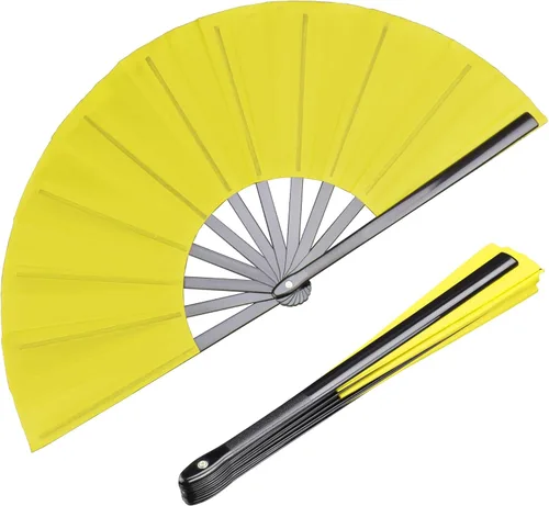 Miniatura 11 de Paquete de 2 ventiladores de mano plegables grandes, ventilador chino rojo de Kung Fu Tai Chi Chi, ventilador de tela de nailon para hombres