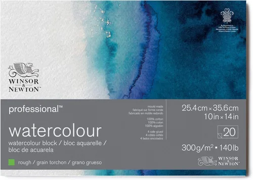 Miniatura 16 de Winsor & Newton Bloque de papel de acuarela profesional, 9" x 12", prensado en frío