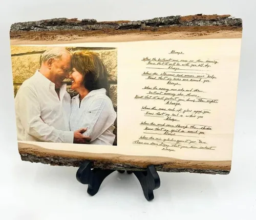 Grabado de fotos personalizado con letra de madera de Navidad, regalo de boda, marco de fotos de madera, marco de fotos de boda para papá, regalo