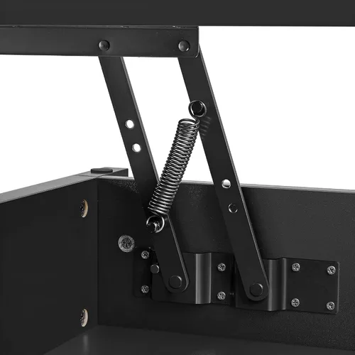 Miniatura 6 de Topeakmart Mesa auxiliar elevable con compartimento de almacenamiento oculto y estante abierto, mesa de cóctel de granja para sala de estar