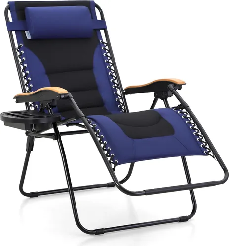 Miniatura 15 de MFSTUDIO Zero Gravity - Juego de 2 sillas de gran tamaño para exteriores, sillas antigravedad para exteriores, silla plegable ajustable con soporte