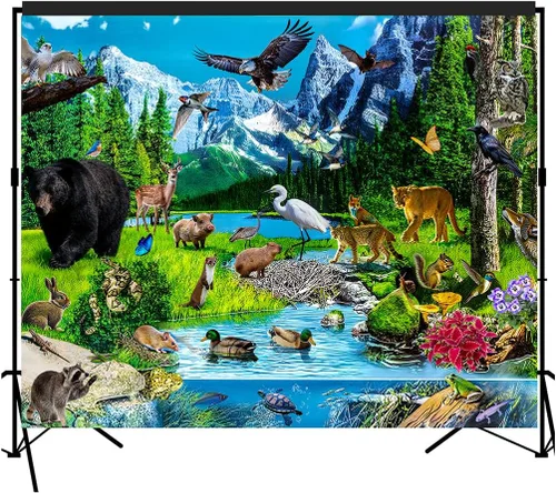 Miniatura 14 de Fondo Escénico de Animales Polares Grande Banner Estudio Fotografía Fondo de cabina de fotos 7x6feet #2190