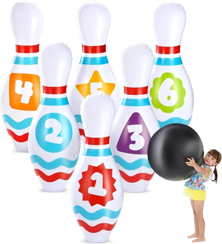 JOYIN Juego de bolos inflables gigantes para niños y adultos, juegos para fiestas de Navidad y cumpleaños, juguetes educativos para desarrollar
