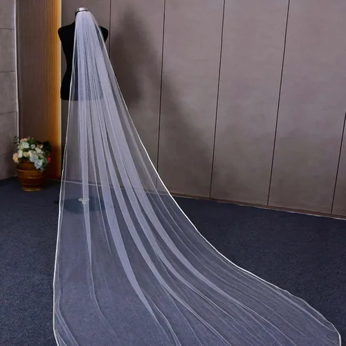 Miniatura 7 de azaleas Velo de novia con peine de 1 nivel simple de tul suave para novia