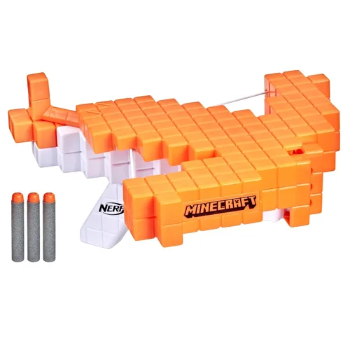 Ballesta de dardos Nerf Minecraft Pillager, incluye 3 dardos Elite, acción real de ballesta, juguetes para niños y niñas de 8 años en adelante