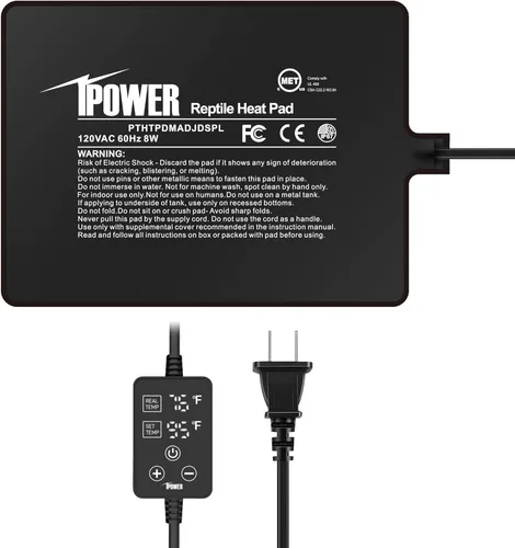 Miniatura 9 de iPower Almohadilla de calor para reptiles de 8W bajo el tanque, calentador de terrario para tortugas, lagartos, ranas y otros animales pequeños