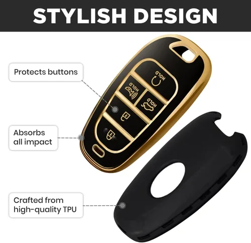 Miniatura 5 de Lucrum Compatible con funda para llavero Hyundai y llavero de cuero, funda para llavero para Santa Fe, Sonata, Tucson, Grandeur, Ioniq 5, Palisade